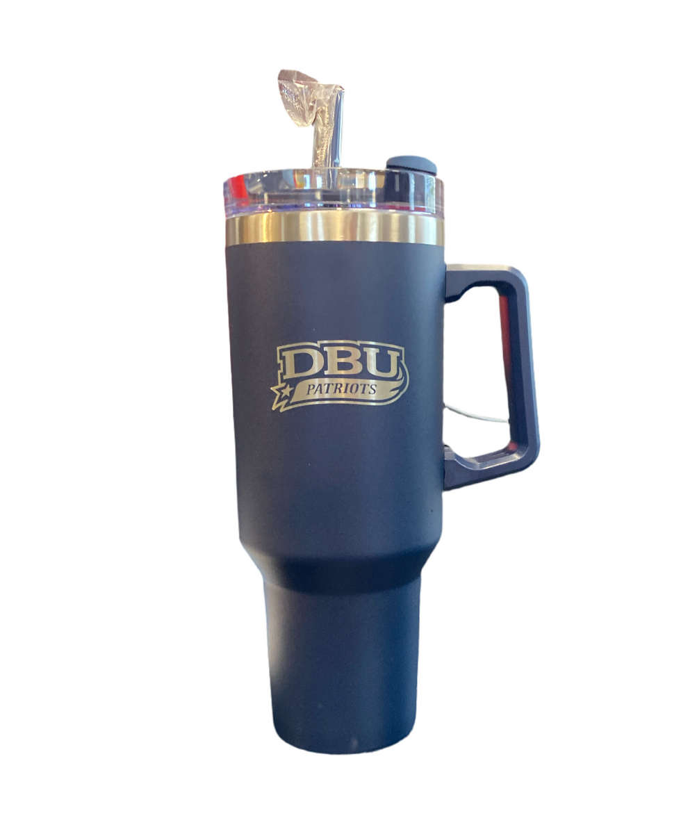 40 Oz. Powder Coated Laser Etched Travel Mug, Cobalt Blue Dallas