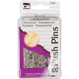 Push Pins - Clear 100Ct. Box