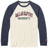 Victory Falls Raglan Long Sleeve Tee |  Heather Canvas/Navy