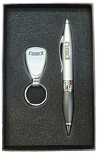 Load image into Gallery viewer, 2 Piece Pen and Key Chain Gift Set, Silver