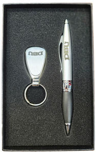 2 Piece Pen and Key Chain Gift Set, Silver