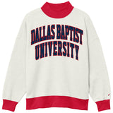 Color Block Mock Neck Crew | Oatmeal Heather