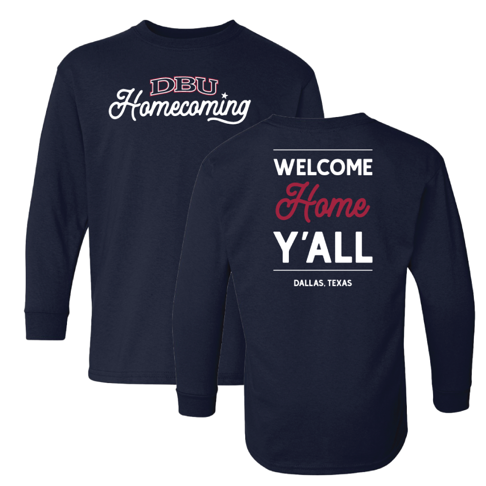 Youth Homecoming '24 Long Sleeve Tee, Navy