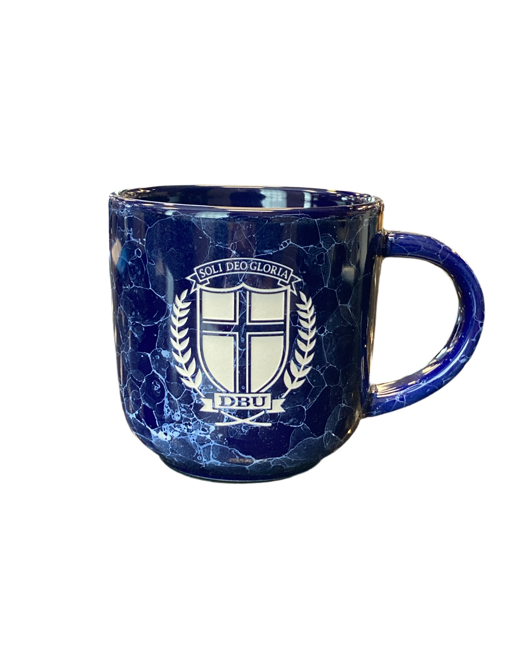 Etched Natural Mug, Cobalt