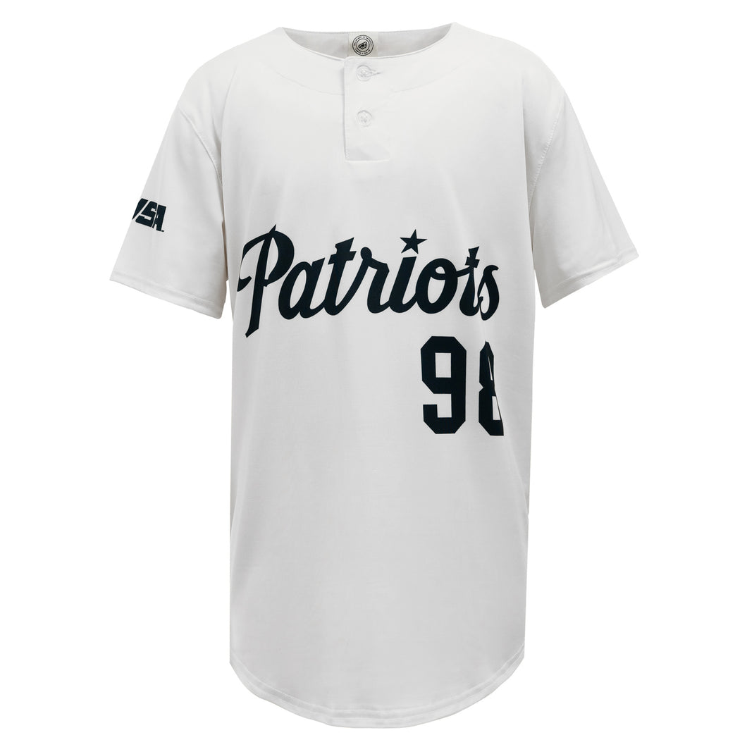 Youth Sublimated Baseball Jersey, White