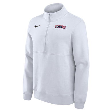 NIKE Club Fleece Half Zip Pullover, White (F24)