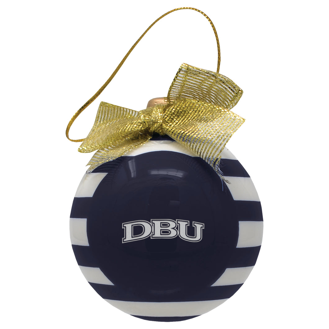 Ceramic 3D Christmas Bulb Shaped Ornament, Navy