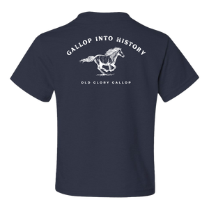 Youth Old Glory Gallop Soft Style Tee, Navy