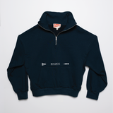 Brushed French Terry 1/4 Zip with Pocket | Midnight Navy