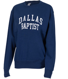 ZooZats Ladies Dallas Baptist Crew Neck Sweatshirt, Navy