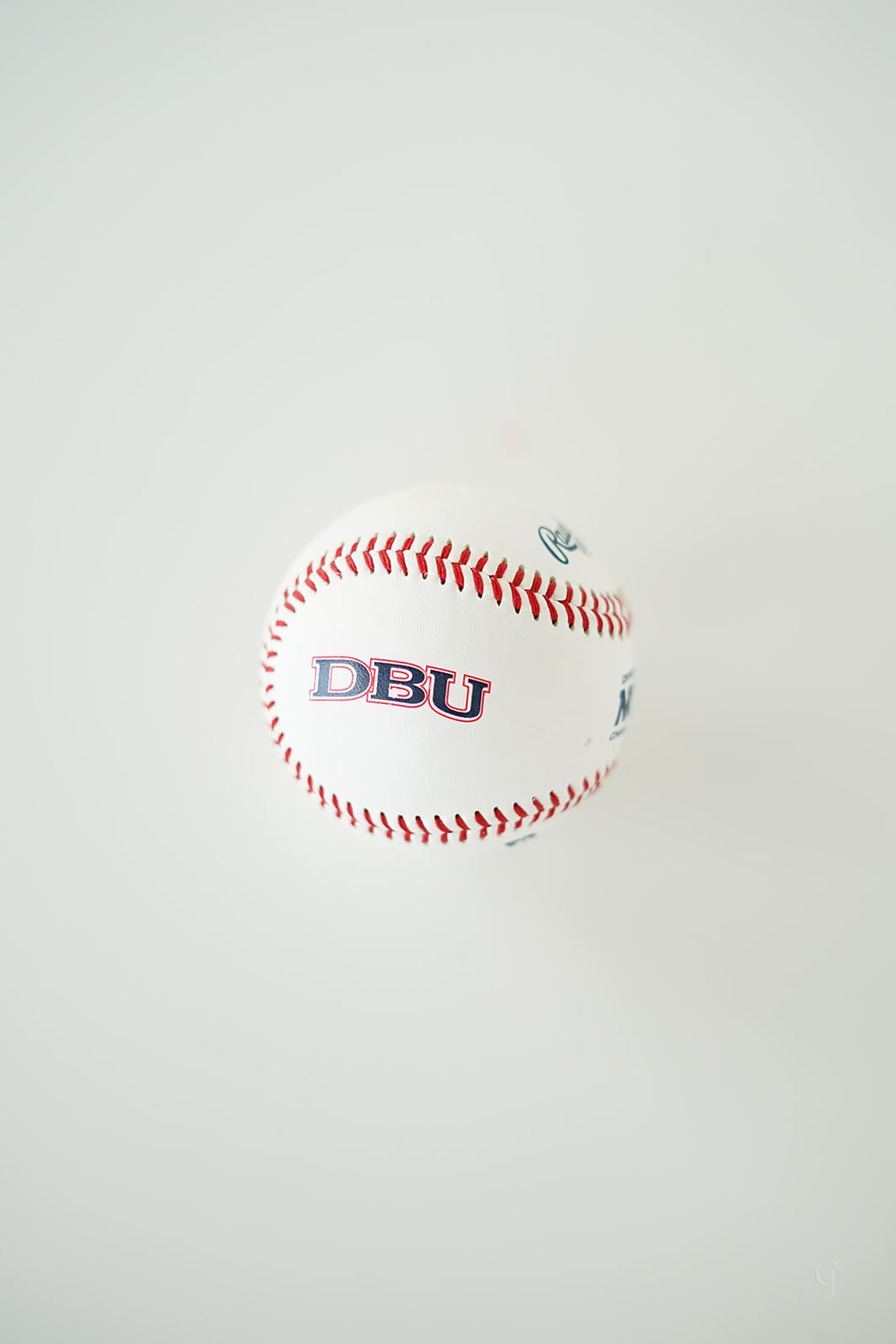 Rawlings Official Leather Baseball, White with DBU logo