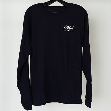 Champion LS Graphic on Back, Navy