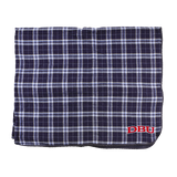 Flannel Blanket |  Navy Silver Plaid