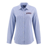 Skyline Eco Pinstripe Womens Long Sleeve Dress Shirt | Tour Blue/White