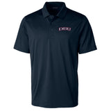 Prospect Eco Textured Stretch Recycled Mens Short Sleeve Polo | Navy