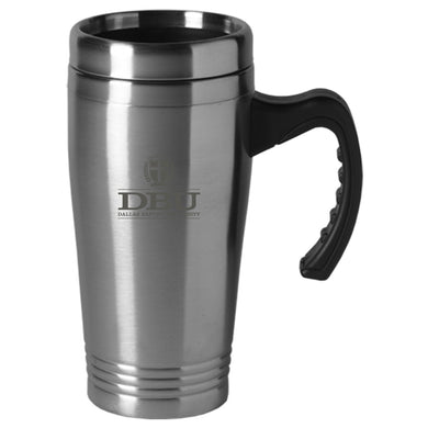 16 Oz. Stainless Steel Travel Mug w/ Handle, Silver