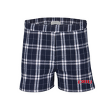 Men's Flannel Boxer Short | Navy/Silver Plaid