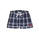 Women's Flannel Short | Navy/Silver Plaid