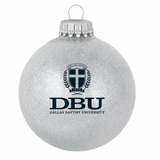 Sparkle Glass Ball Ornament |  Silver