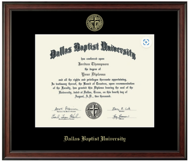 Gold Embossed Diploma Frame in Studio,  Black Matte