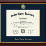 Associate/ Bachelor Gallery Diploma Frame with Gold Embossed Seal and Navy Mat