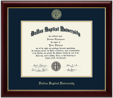 Associate/ Bachelor Gallery Diploma Frame with Gold Embossed Seal and Navy Mat