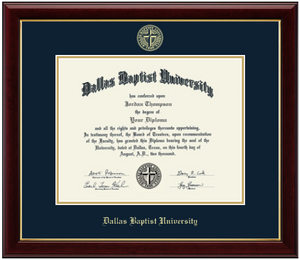 Associate/ Bachelor Gallery Diploma Frame with Gold Embossed Seal and Navy Mat