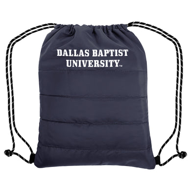 Puffy Quilted Drawstring Bag, Navy