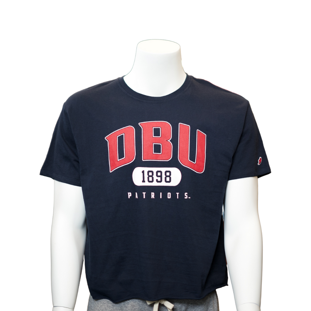 League Ladies DBU Clothesline Cotton Crop Top, Fall Navy