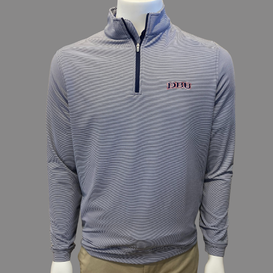 Peter Miller DBU 1/4 Zip, Striped Navy