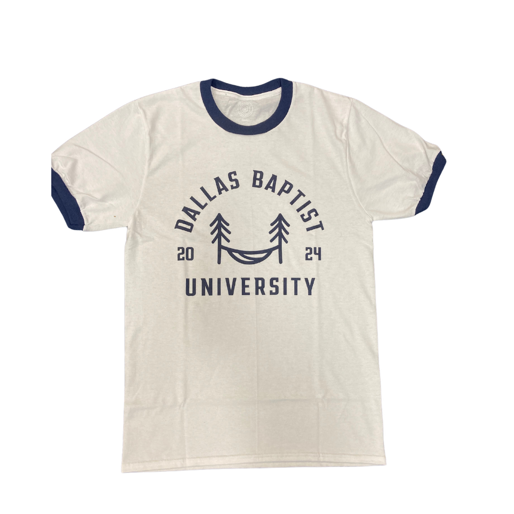 Summer Camp Ringer Tee, White/Navy