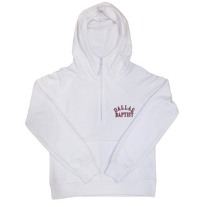 Ladies Asana Half Zip Hoodie, White (F24)