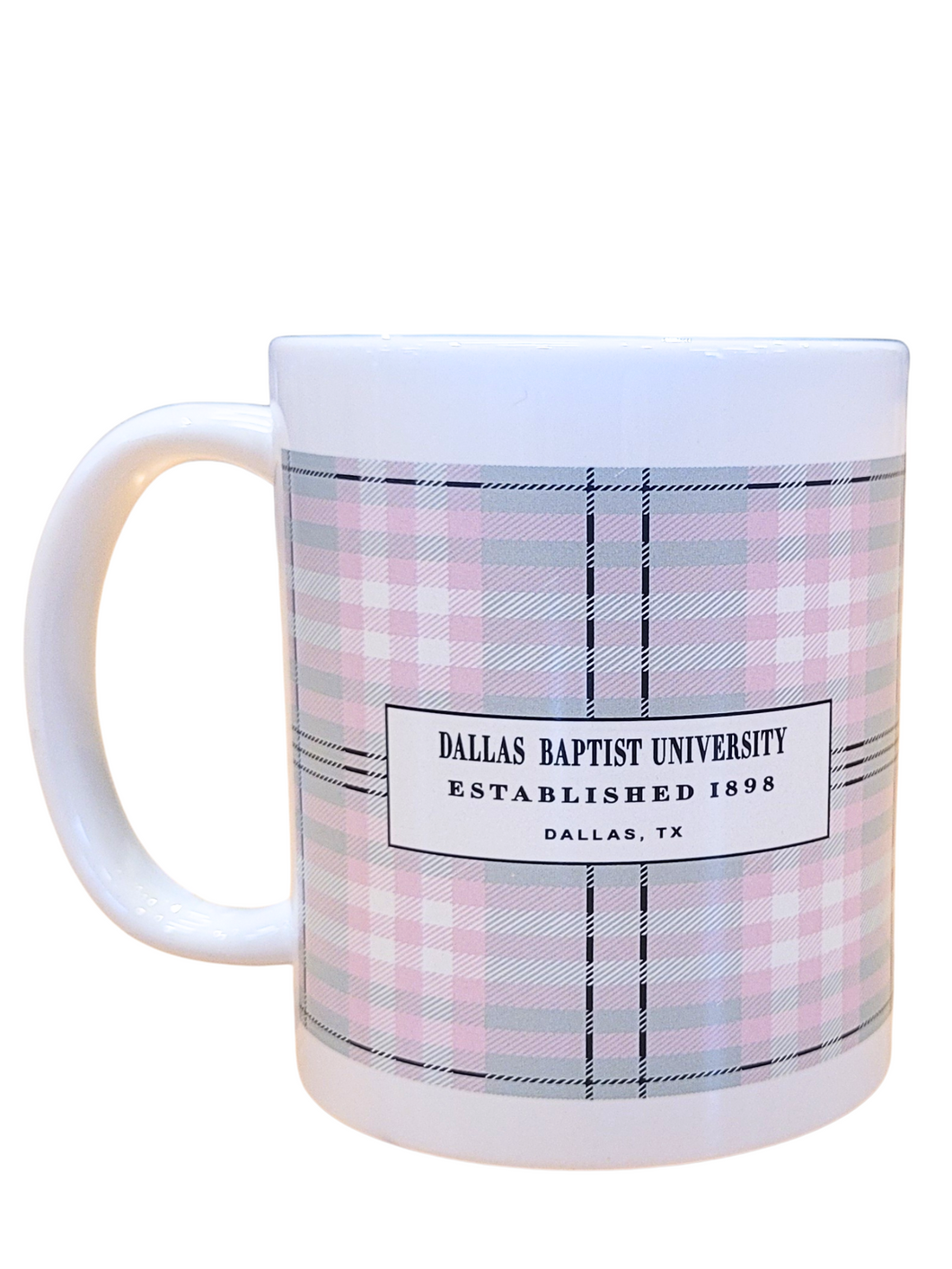 Liberty Cafe Mug, Plaid Design