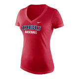 Nike Ladies Baseball Tri-Blend Short Sleeve Mid-V |  Red