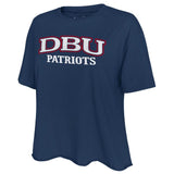 Ladies Short Sleeve Cutoff Cotton Tee | Navy