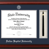 Bachelor/Masters Tassel Diploma Frame |  Silver Foil Seal and Navy Mat