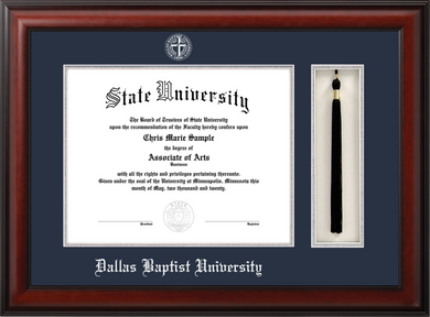 Bachelor/Masters Tassel Diploma Frame, Silver Foil Seal and Navy Mat