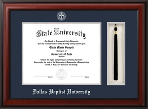 Bachelor/Masters Tassel Diploma Frame, Silver Foil Seal and Navy Mat